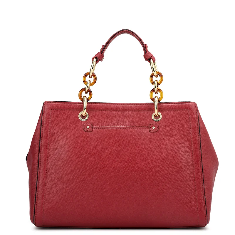 Da Milano Plumberry Medium Franzy Leather Satchel - Plumberry for Women | Best Price UAE